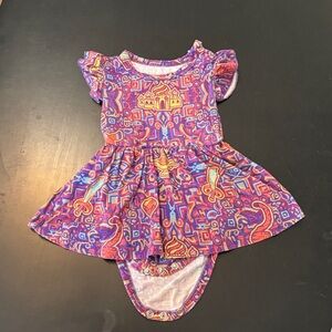 Le Crown Colorful Kids Dress with Purple and Pink